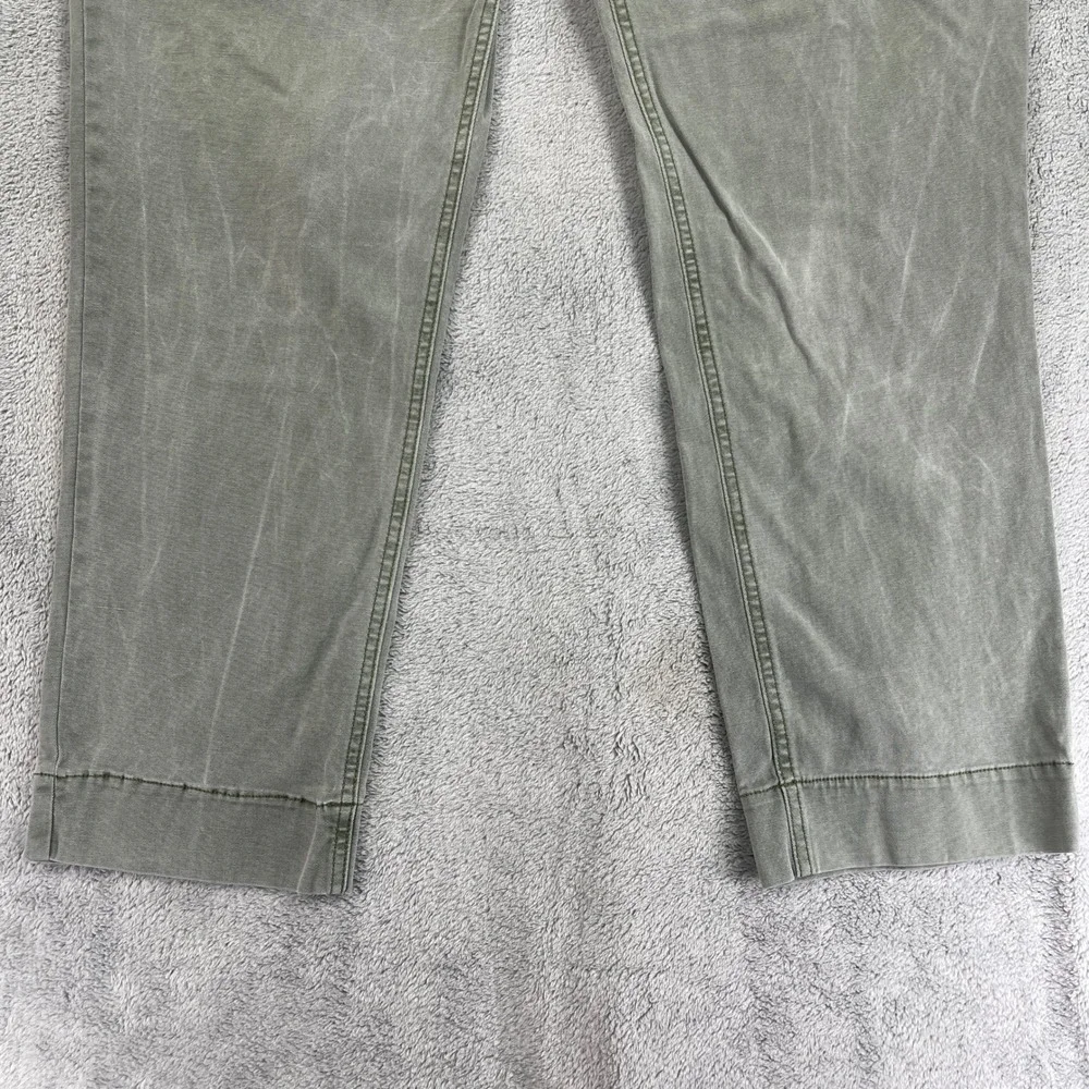 Old Navy Pants Women 14 Green Utility Carpenter High Waisted Cinch Back Canvas - Picture 4 of 16